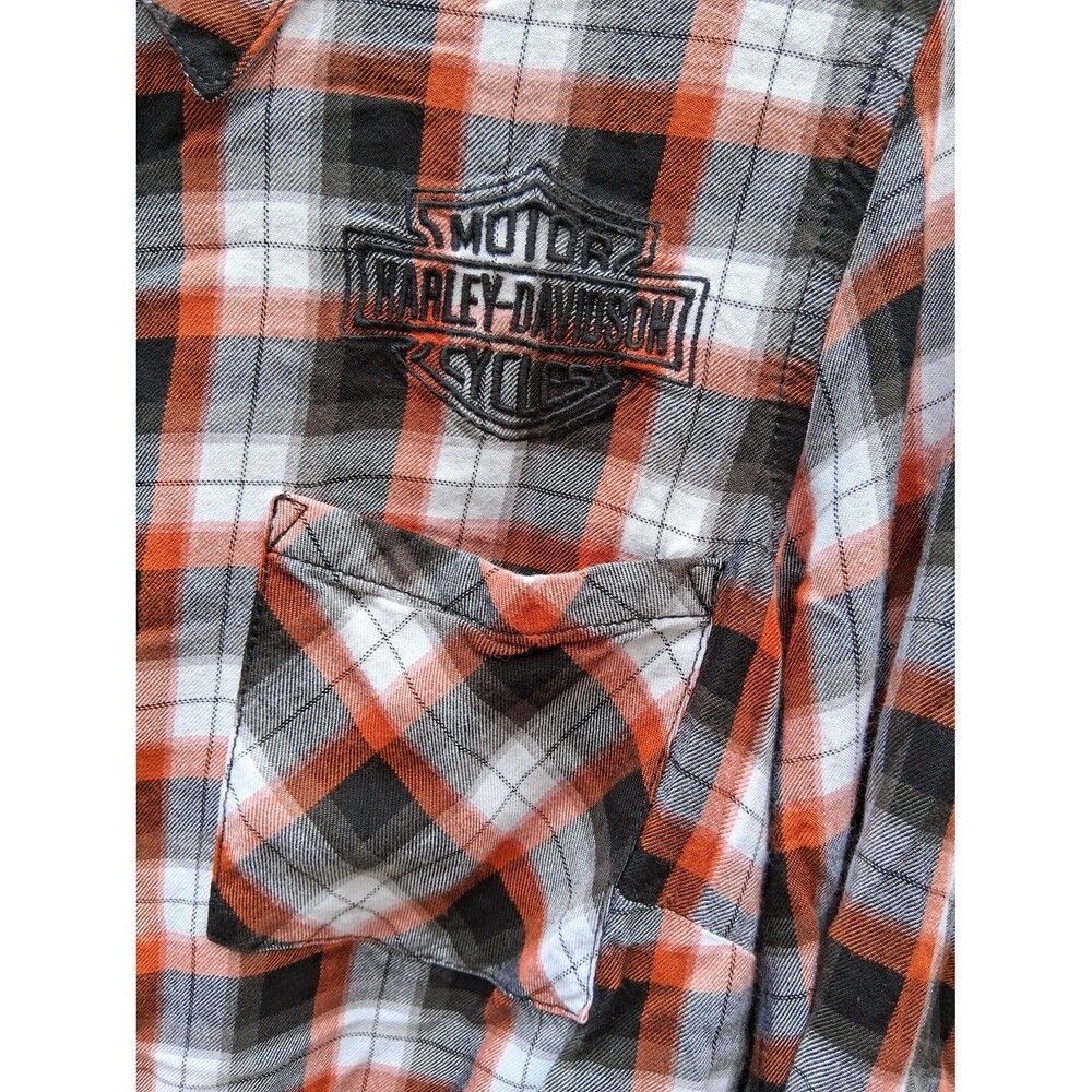 114 Harley Davidson Flannel Button Down Shirt Medium 2021 Embroidered - Picture 2 of 9